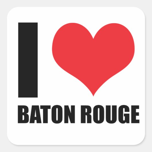 Ik hou van Baton Rouge Vierkante Sticker (Voorkant)