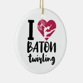 Ik hou van Baton Twirling Keramisch Ornament (Rechts)