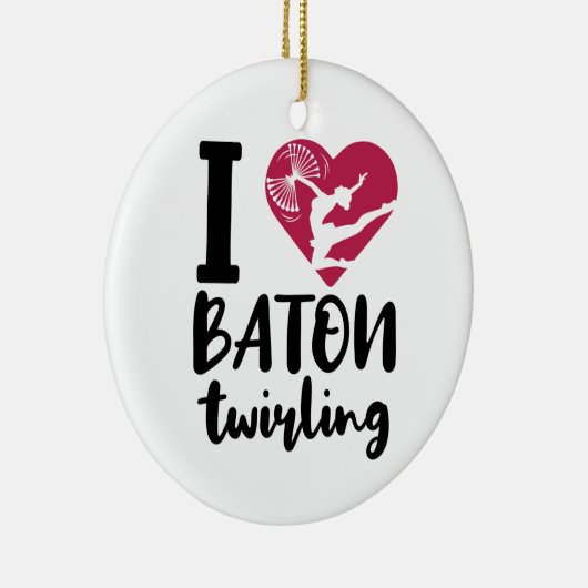 Ik hou van Baton Twirling Keramisch Ornament (Rechts)
