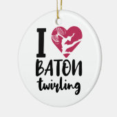 Ik hou van Baton Twirling Keramisch Ornament (Links)