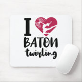 Ik hou van Baton Twirling Muismat (Met muis)
