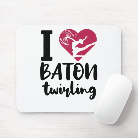 Ik hou van Baton Twirling Muismat (Met muis)