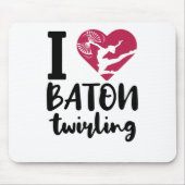 Ik hou van Baton Twirling Muismat (Voorkant)