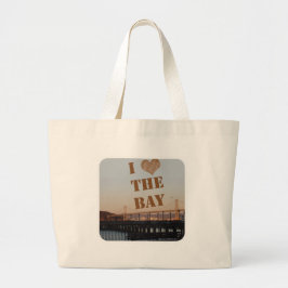 Ik hou van Bay Scenic Reis Foto Logo Grote Tote Bag