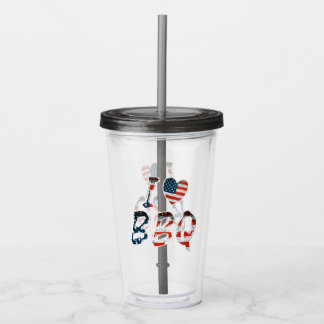 Ik hou van BBQ, Amerikaans patriottisch Acryl Drinkbeker