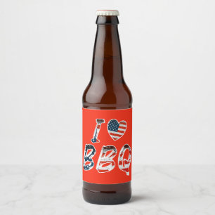 Ik hou van BBQ, Amerikaans patriottisch Bier Etiket