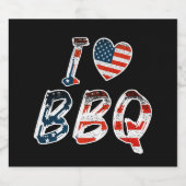 Ik hou van BBQ, Amerikaans patriottisch Bier Etiket (Enkel label)