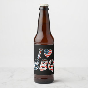 Ik hou van BBQ, Amerikaans patriottisch Bier Etiket