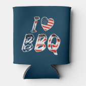 Ik hou van bbq, Amerikaans patriottisch Blikjeskoeler (Voorkant)