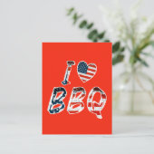 Ik hou van BBQ, Amerikaans patriottisch Briefkaart (Staand voorkant)