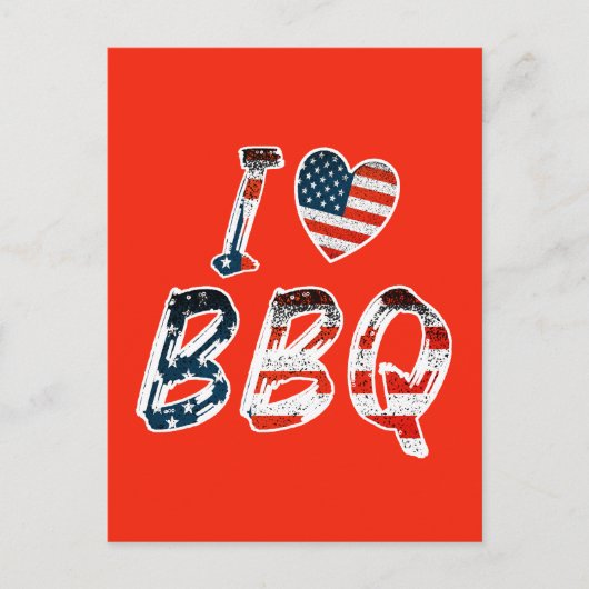 Ik hou van BBQ, Amerikaans patriottisch Briefkaart (Voorkant)