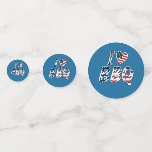 Ik hou van bbq, Amerikaans patriottisch Confetti (Achterkanten)