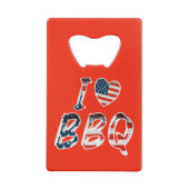 Ik hou van bbq, Amerikaans patriottisch Creditkaart Flessenopener (Achterkant)