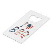 Ik hou van bbq, Amerikaans patriottisch Creditkaart Flessenopener (Achterkant Gekanteld)