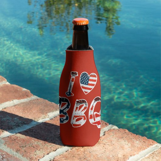 Ik hou van bbq, Amerikaans patriottisch Flesjeskoeler (Insitu Zwembad)