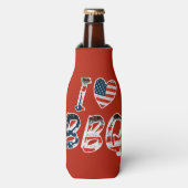 Ik hou van bbq, Amerikaans patriottisch Flesjeskoeler (Fles Voorkant)