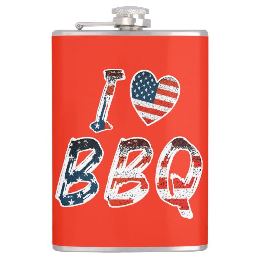 Ik hou van BBQ, Amerikaans patriottisch Heupfles (Voorkant)