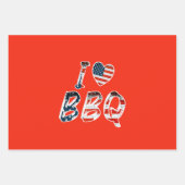 Ik hou van BBQ, Amerikaans patriottisch Inpakpapier Vel (Voorkant)