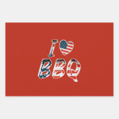 Ik hou van BBQ, Amerikaans patriottisch Inpakpapier Vel (Voorkant)