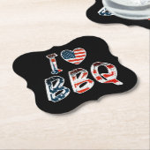 Ik hou van bbq, Amerikaans patriottisch Kartonnen Onderzetters (Gekanteld)