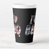 Ik hou van BBQ, Amerikaans patriottisch Latte Mok (Voorkant)