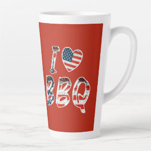 Ik hou van BBQ, Amerikaans patriottisch Latte Mok