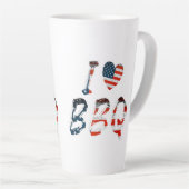 Ik hou van BBQ, Amerikaans patriottisch Latte Mok (Rechterhoek)