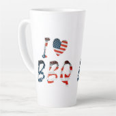 Ik hou van BBQ, Amerikaans patriottisch Latte Mok (Linkerhoek)