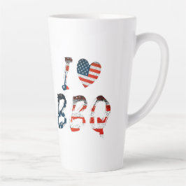 Ik hou van BBQ, Amerikaans patriottisch Latte Mok