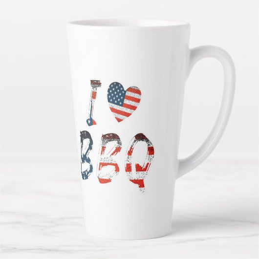 Ik hou van BBQ, Amerikaans patriottisch Latte Mok (Rechts)