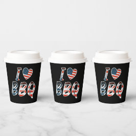 Ik hou van BBQ, Amerikaans patriottisch Papieren Bekers
