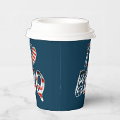 Ik hou van BBQ, Amerikaans patriottisch Papieren Bekers (Rechts)