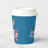 Ik hou van BBQ, Amerikaans patriottisch Papieren Bekers (Rechts)