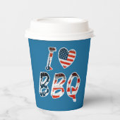 Ik hou van BBQ, Amerikaans patriottisch Papieren Bekers (Voorkant)
