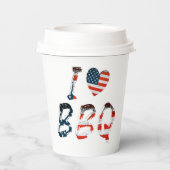 Ik hou van BBQ, Amerikaans patriottisch Papieren Bekers (Achterkant)