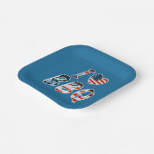 Ik hou van bbq, Amerikaans patriottisch Papieren Bordje (Gebogen)