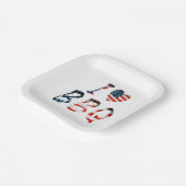 Ik hou van bbq, Amerikaans patriottisch Papieren Bordje (Gebogen)