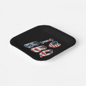 Ik hou van bbq, Amerikaans patriottisch Papieren Bordje (Gebogen)