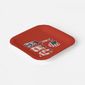 Ik hou van bbq, Amerikaans patriottisch Papieren Bordje (Gebogen)