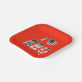 Ik hou van bbq, Amerikaans patriottisch Papieren Bordje (Gebogen)