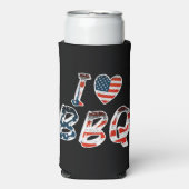 Ik hou van bbq, Amerikaans patriottisch Seltzer Blikjeskoeler (Seltzer Voorkant)