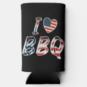 Ik hou van bbq, Amerikaans patriottisch Seltzer Blikjeskoeler (Achterkant)