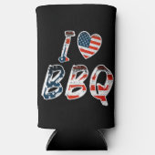 Ik hou van bbq, Amerikaans patriottisch Seltzer Blikjeskoeler (Voorkant)