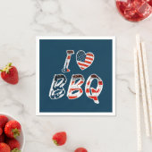 Ik hou van bbq, Amerikaans patriottisch Servet (Insitu)