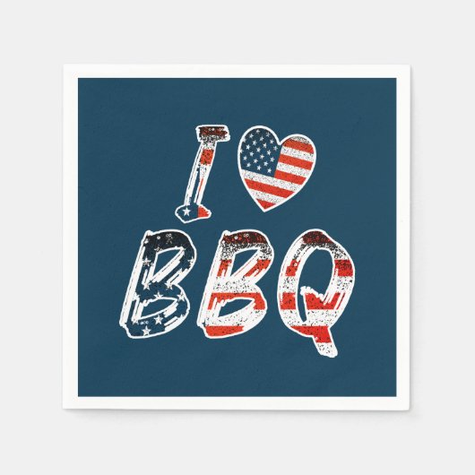 Ik hou van bbq, Amerikaans patriottisch Servet (Voorkant)