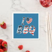 Ik hou van bbq, Amerikaans patriottisch Servet (Insitu)