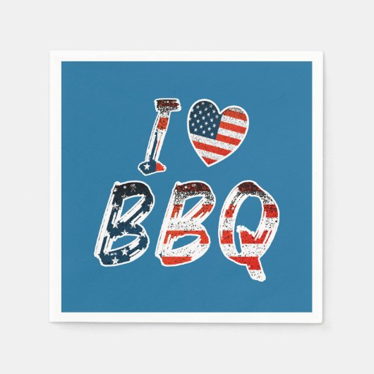 Ik hou van bbq, Amerikaans patriottisch Servet (Voorkant)