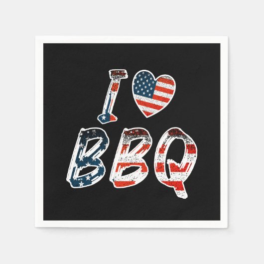 Ik hou van bbq, Amerikaans patriottisch Servet (Voorkant)