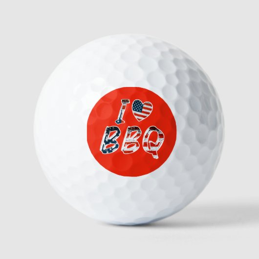 Ik hou van BBQ, Amerikaanse patriottisch Golfballen (Voorkant)