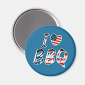 Ik hou van BBQ, Amerikaanse patriottisch Magneet (Voorkant / Achterkant)